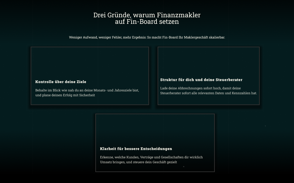Abschnitt Drei Gründe aus der von Leadsmith gebauten Fin-Board-Seite