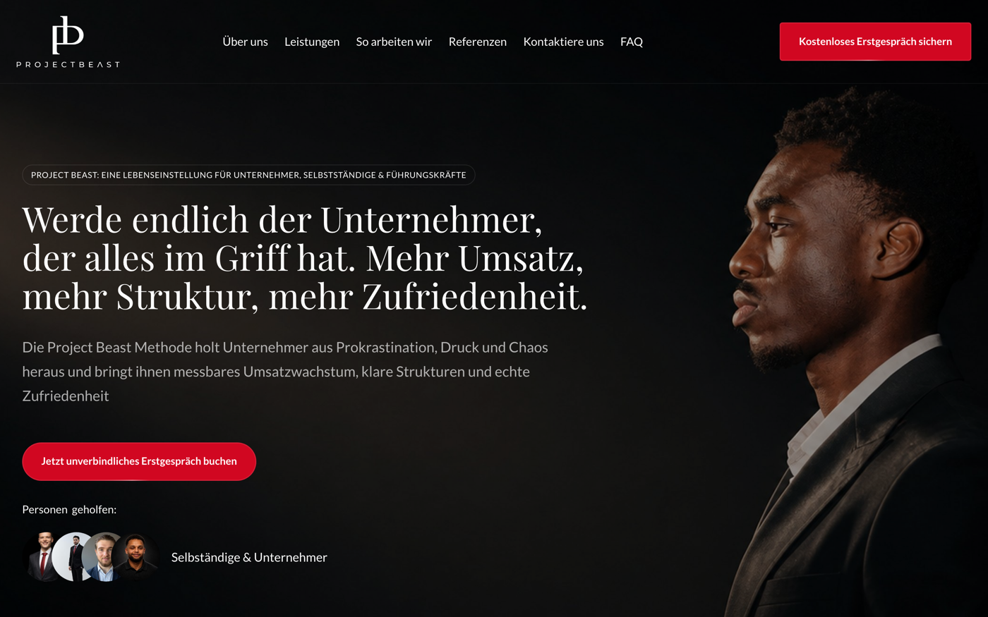 Startseite von Project Beast